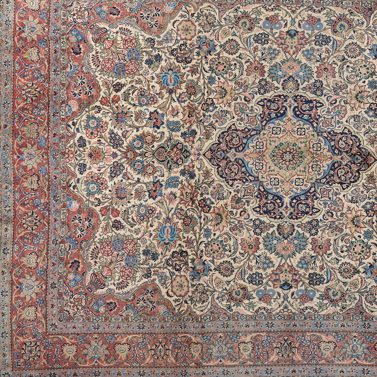 90063 Semi Antique Persian Kashan Rug Circa 1940