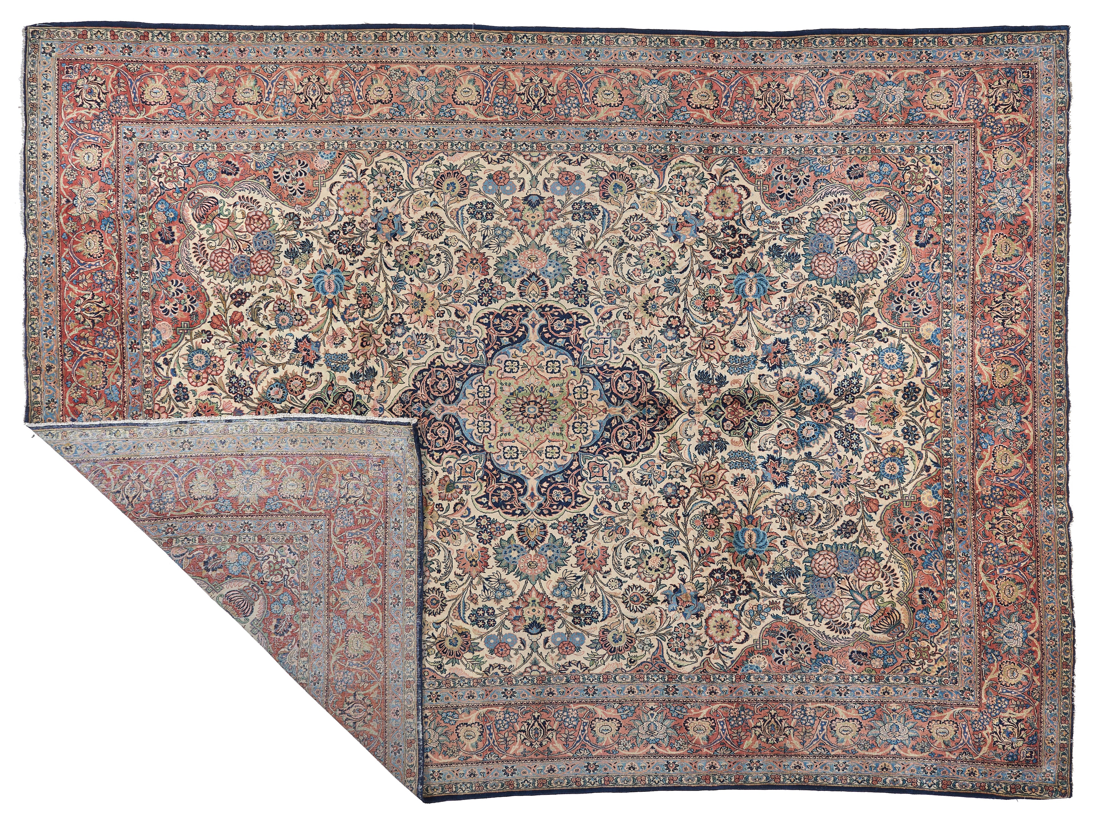 90063 Semi Antique Persian Kashan Rug Circa 1940