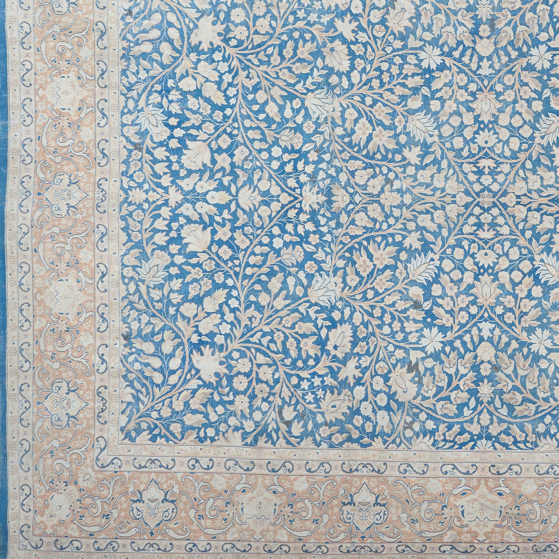 90065 Semi Antique Persian Laver Kirman Circa 1960