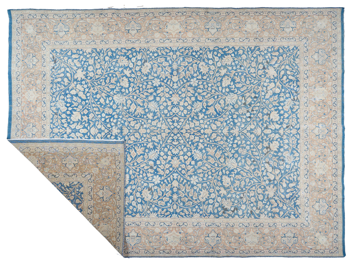 90065 Semi Antique Persian Laver Kirman Circa 1960