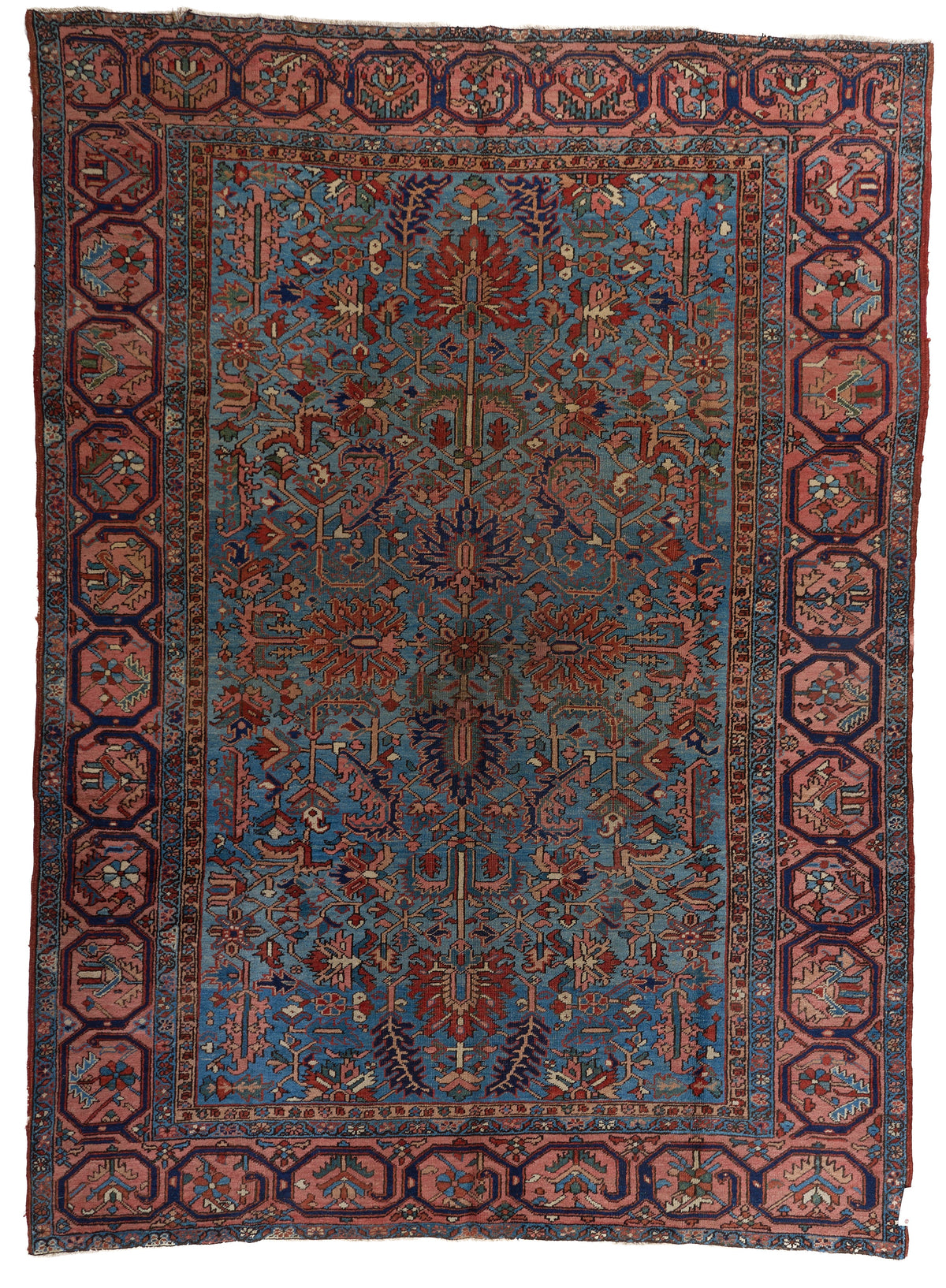 90075 Semi-Antiqie Persian Heriz circa 1920