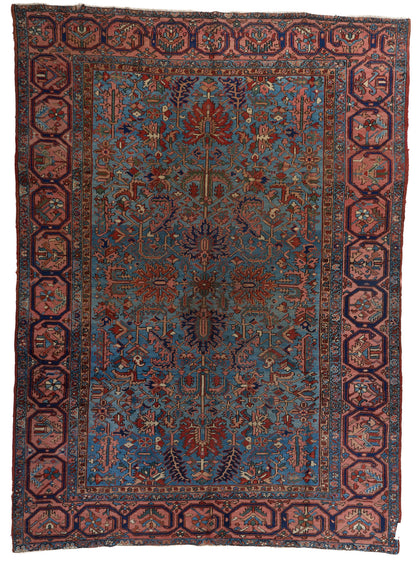 90075 Semi-Antiqie Persian Heriz circa 1920