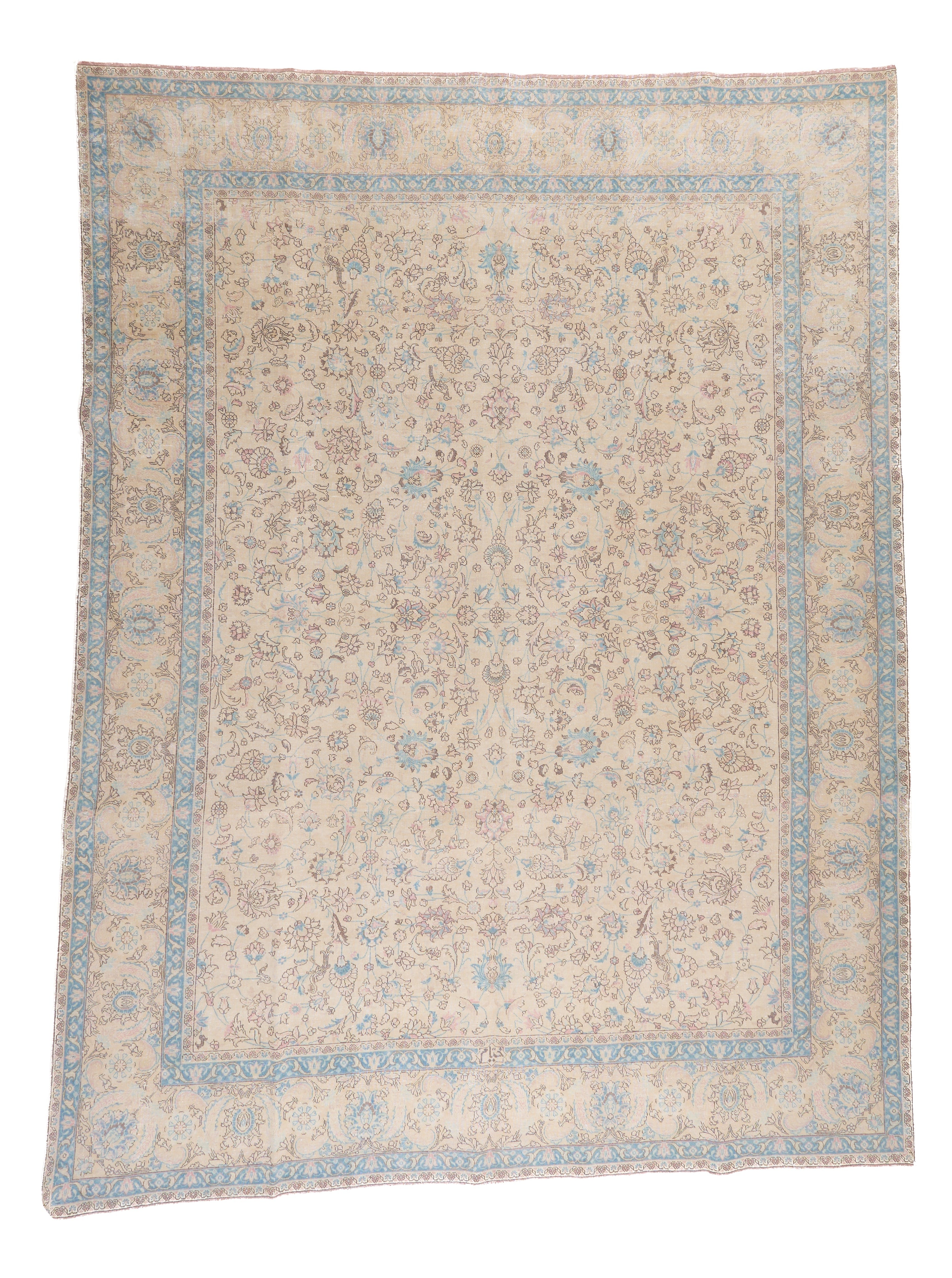 90128 Antique Persian Tabriz Rug Circa 1940